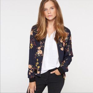 Sanctuary Navy Woodlands Floral Print Bomber Jacket - Size L
